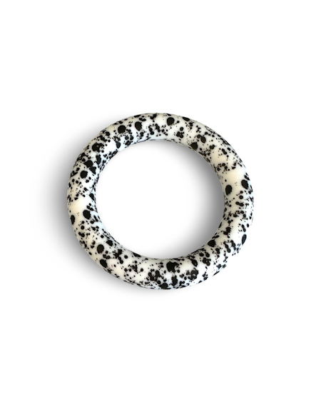 Silikonring, komönster, pärlram, bitring, tvättbar, fri från BPA, 65mm (st)