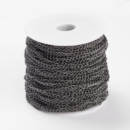 Twistkedja, järn, 5x3,5mm, svart, 5 meter
