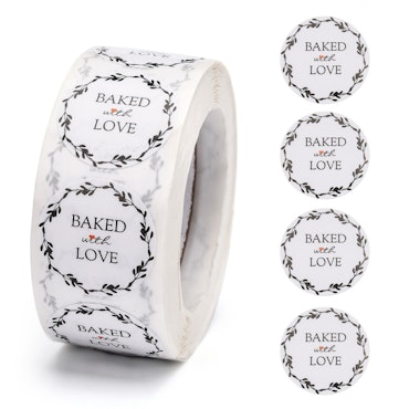 Baked with love, Klistermärke, 2,5cm (50st)