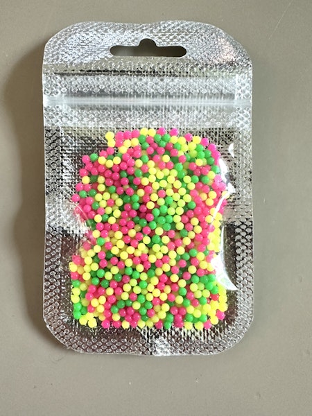 Pärlor utan hål, 2mm, neon, 5g, caviar beads (1000st)