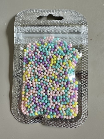 Pärlor utan hål, 2mm, pastell, 5g, caviar beads (1000st)