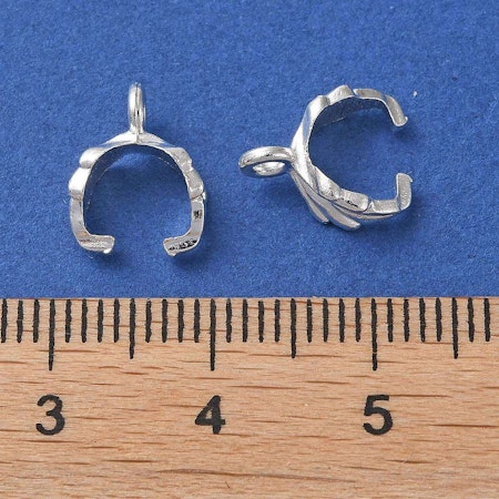 Ice pick bail, berlockhållare, silver, 11x4.5mm (10st)