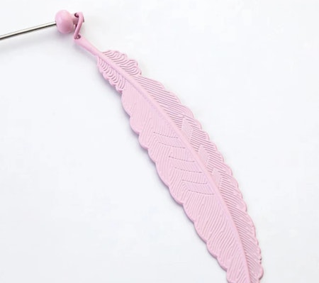 Pärla ett bokmärke, rosa metall (st)