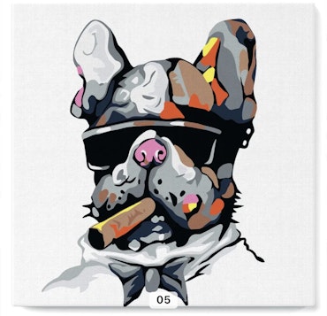 Painting by number för nybörjare, 20x20cm, cool hund