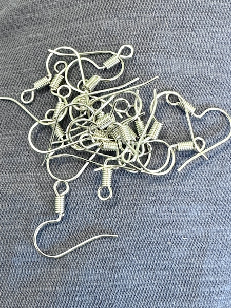Örhängeskrokar, mässing, platinum, 17mm (20st)