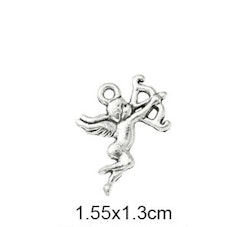 Berlock, antik silver, cupid, 15mm (st)