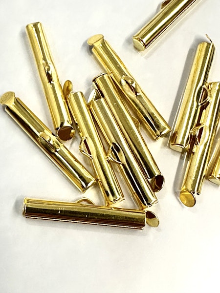 Bandavslut, slide on, 25mm, guld, till bredare band (10st)