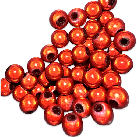 Röda reflexpärlor, mirakelpärlor, 8mm (30st)