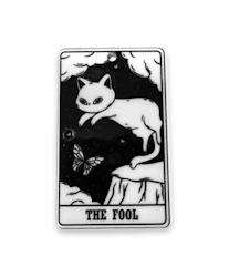 Tarotkort katt, the fool, berlock av akryl, 39x24mm