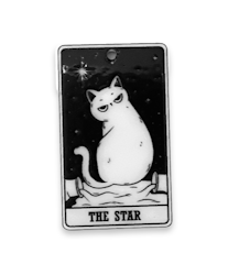 Tarotkort katt, the star, berlock av akryl, 39x24mm