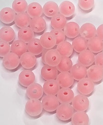 Frostade, mörkrosa  bead in bead, 9,5mm (50st)