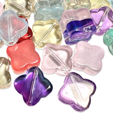 Blommor av glas transparenta galvaniserade 9.5 mm 10st