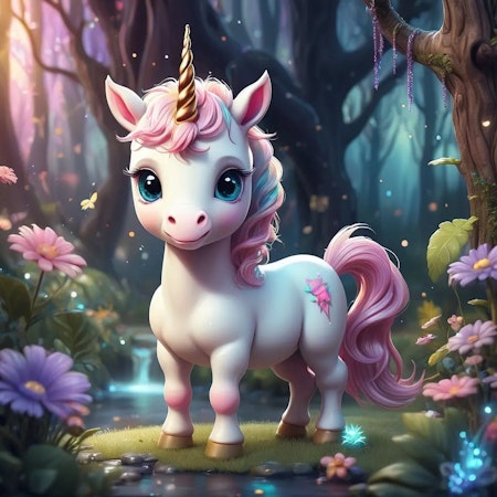 Painting by numbers, cutest unicorn, 40x40cm, med trästomme.