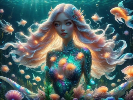 Painting by numbers, mermaid, 60x45cm, endast canvas.