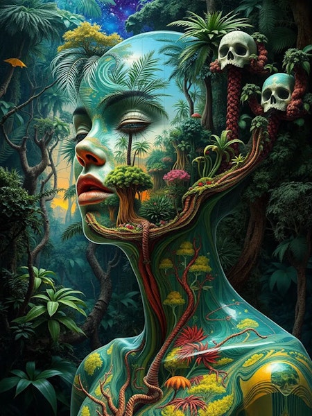 Painting by numbers, djungle mystery, 50x70, endast canvas.