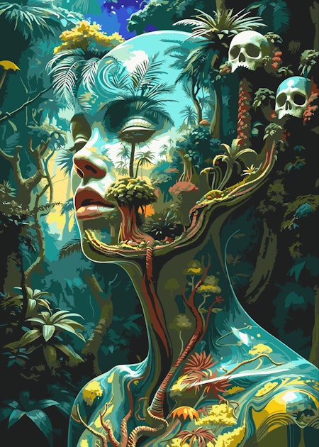 Painting by numbers, djungle mystery, 50x70, endast canvas.
