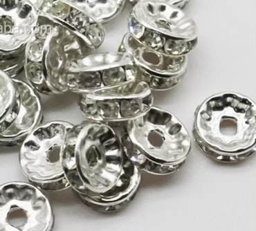 Strassrondell rak platinum järn 6 mm 20st
