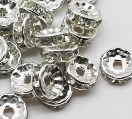 Strassrondell rak platinum järn 6 mm 20st