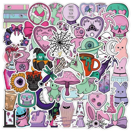 Cute goth mix, Klistermärken av vinyl (10st)
