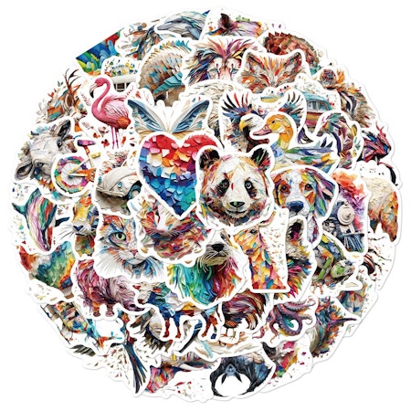 Origami grafisk mix, Klistermärken av vinyl (10st)