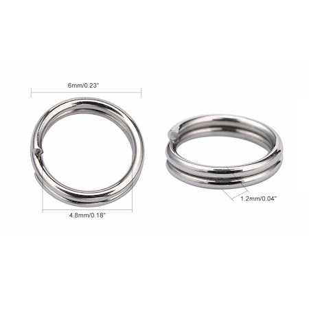 Bindringar, dubbelvarv, rostfritt stål, 6mm (100st)
