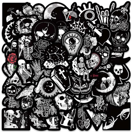 Black Goth mix, Klistermärken av vinyl (10st)