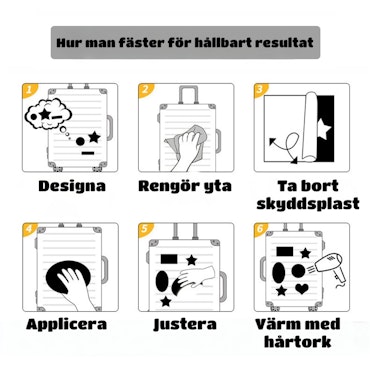 Sömnad mix, Klistermärken av vinyl (10st)