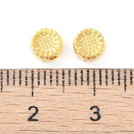 Solrosor, pärla av blandmetall, guld, 5,5mm (25st)