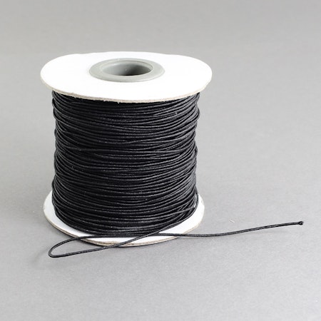 Rund elastisk tråd, svart, 1mm (10meter)