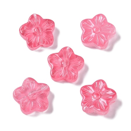 Blommor av glas, rosa 12.5 mm 10st