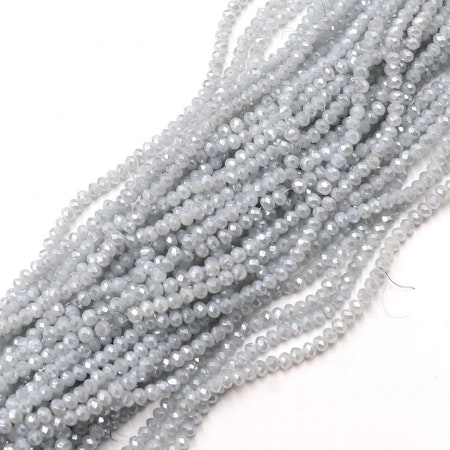 Slipade deluxe glasrondeller, 4x3mm, grey (145st)