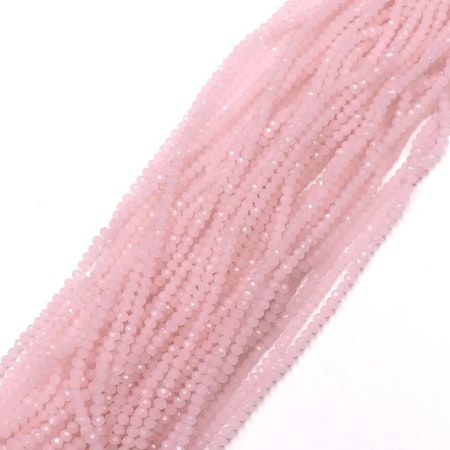 Slipade deluxe glasrondeller, 4x3mm, light pink (145st)
