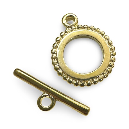 Togglelås, guld av mässing, 22mm (1st)