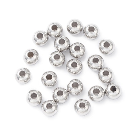 Runda mellandelar, rostfritt stål, 5mm (50st)