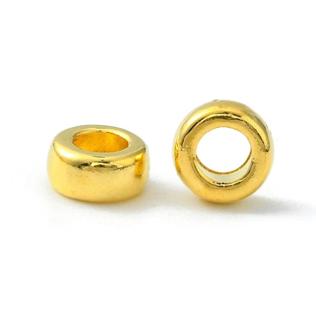 Rondell, mellandel av blandmetall, guld, 7x4mm (25st)