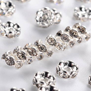 Strassrondell klass AAA silver vågig mässing 5 mm 10st