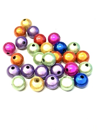 Blandade reflexpärlor, mirakelpärlor, 8mm (30st)