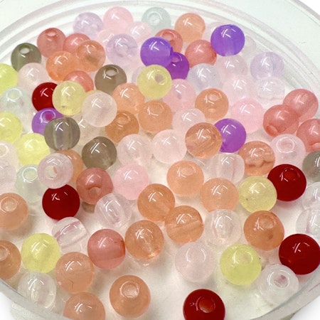 Runda transparent mix, akryl, 6mm (200st)