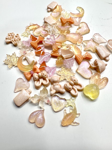 Blandade objekt, peach, nailart (50st)