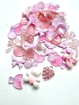 Blandade objekt, rosa, nailart (50st)