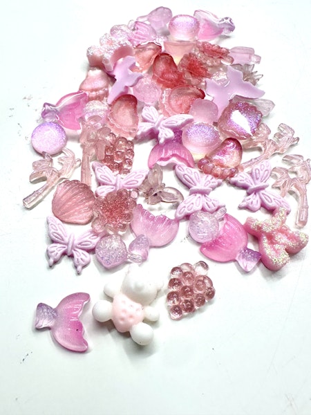 Blandade objekt, rosa, nailart (50st)