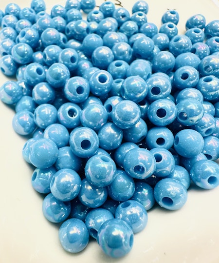 Dark cyan, runda akrylpärlor, 6mm (200st)