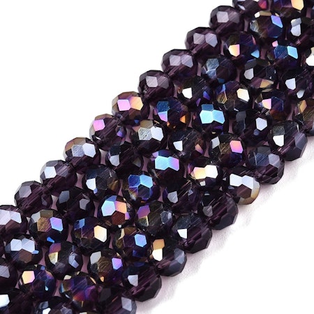Slipade glasrondeller, indigo, 4x3mm (115st)