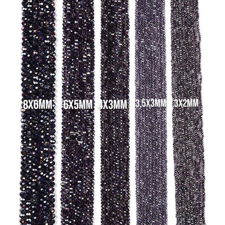 Slipade glasrondeller, indigo, 4x3mm (115st)