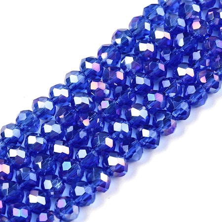 Slipade glasrondeller, blue, 4x3mm (115st)