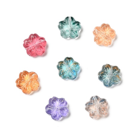 Blommor av glas, mix, 13mm (20st)
