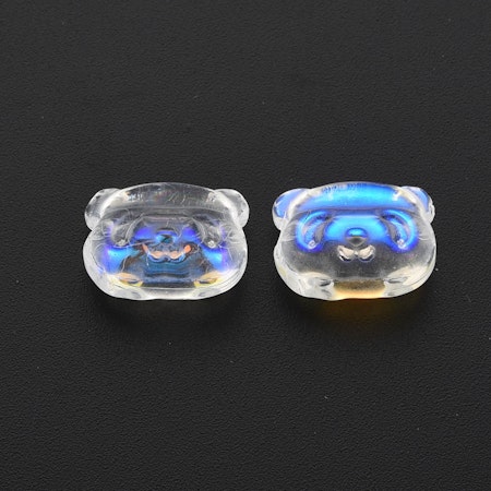 Björnar av glas, transparent, 13mm (20st)
