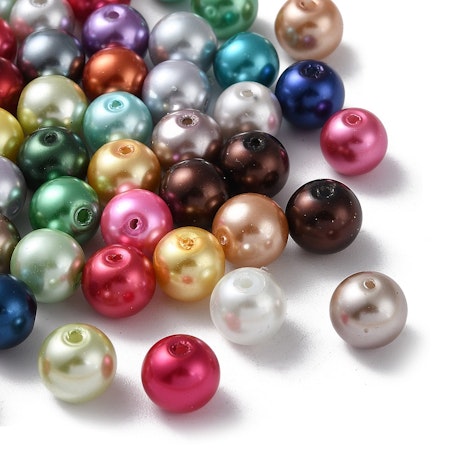 Vaxade glaspärlor mix, 8mm (75st)