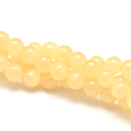 Sträng äkta kristall, yellow jade, 6mm (31st)
