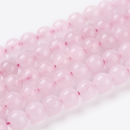 Sträng med äkta Rosenkvarts kristallpärlor ,4mm, ca 42–45 st